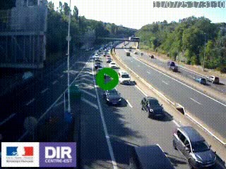 Caméra autoroute sur A6 - Valvert, près de Lyon, en direction de Paris, à hauteur de la sortie 36 Porte du Valvert
