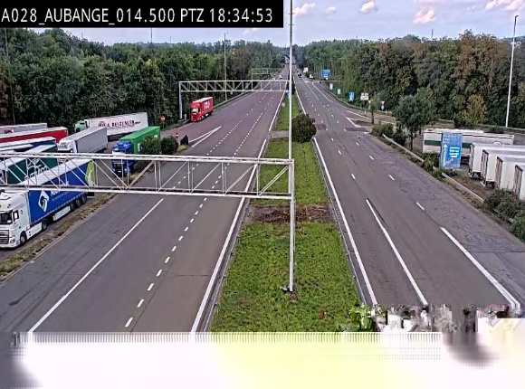 Webcam autoroute Belgique - Aubange - A28 direction Arlon - BK 14