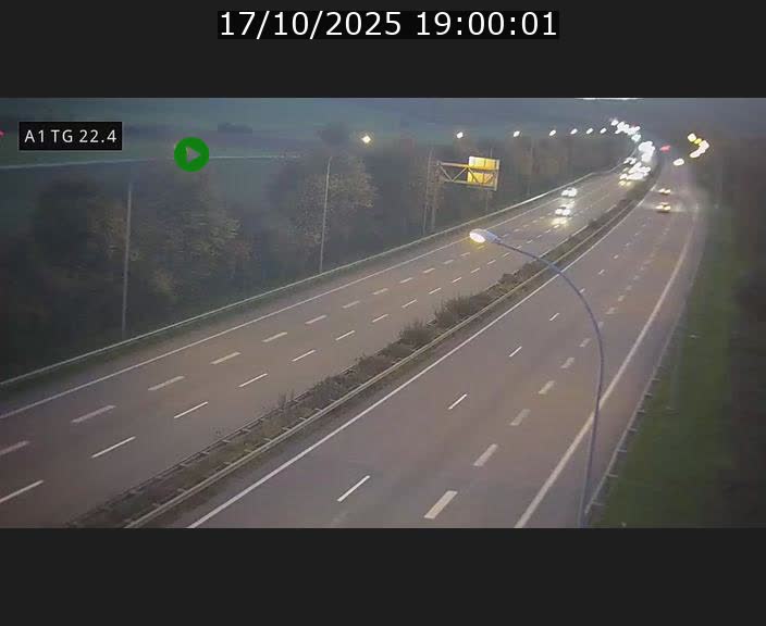 Traffic live webcam Luxembourg Flaxweiler - A1 direction Luxembourg - BK 22.4