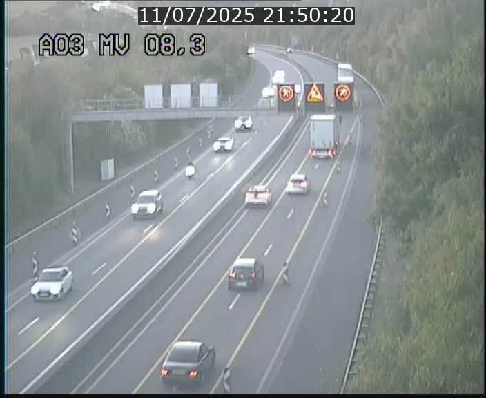 Webcam Autoroute après la Croix de Bettembourg en direction de Luxembourg sur l'A3