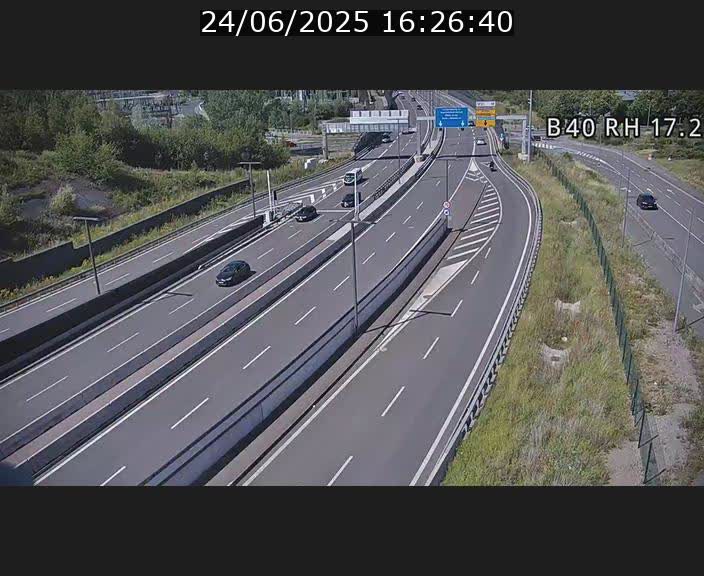 Webcam sur le contournement d'Esch Belval à hauteur de la sortie Université de Luxembourg. Vue orientée vers Luxembourg