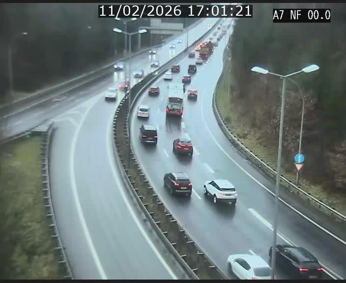 Caméra autoroute Luxembourg A7 - Echangeur A1/A7 Grünewald direction Tunnel Stafelter