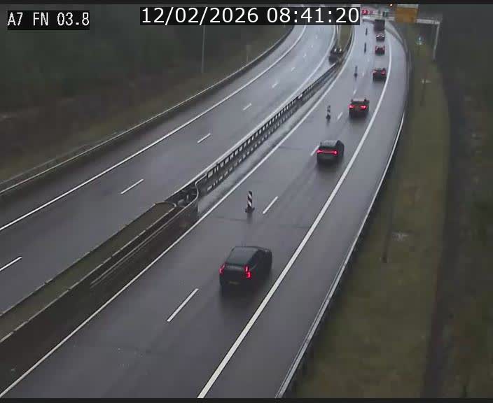 Caméra autoroute Luxembourg A7 - Passage à gibier Rëngelbour - direction Tunnel Stafelter