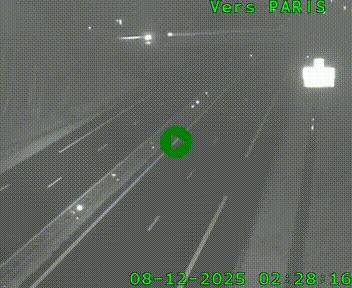 Caméra routière sur l'autoroute A20 au nord de Limoges, à la jonction avec la N520. Vue orientée vers Paris