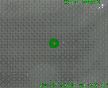 Caméra routière sur l'autoroute A20 au nord de Limoges, à la jonction avec la N520. Vue orientée vers Paris