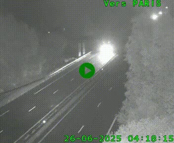 Caméra routière sur l'autoroute A20 au nord de Limoges, à la jonction avec la N520. Vue orientée vers Paris
