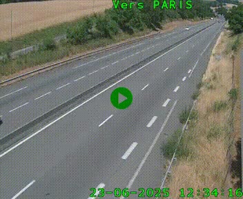 Caméra routière sur l'autoroute A20 à Saint-Hilaire-Bonneval, au sud de Limoges. Vue orientée vers Paris