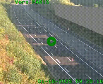 Caméra routière sur l'autoroute A20 à Saint-Pardoux-l'Ortigier, à la jonction avec l'A89. Vue orientée vers Paris