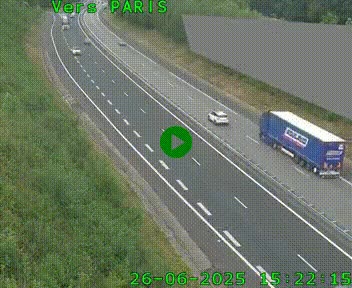 Caméra routière sur l'autoroute A20 à Saint-Pardoux-l'Ortigier, à la jonction avec l'A89. Vue orientée vers Paris