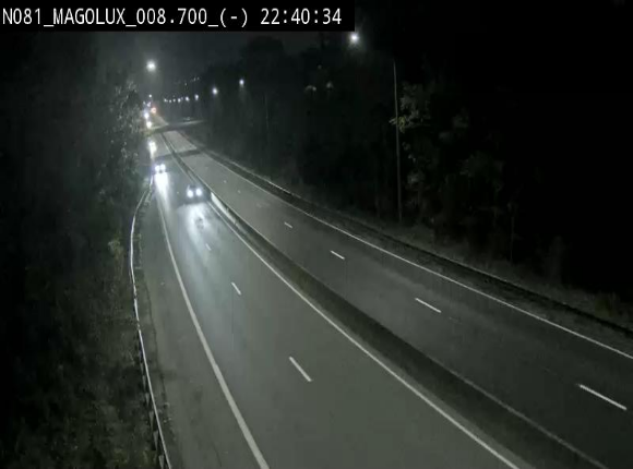 Webcam sur la N81 (E411) à hauteur de la jonction avec la N883. Vue orientée vers Arlon