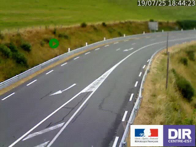 Webcam sur le col Pin Bouchain, vue orientée vers Roanne, en provenance de Lyon sur la nationale 7 (N7)