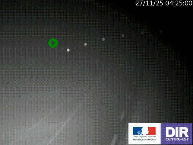 Webcam sur le col Pin Bouchain, vue orientée vers Roanne, en provenance de Lyon sur la nationale 7 (N7)