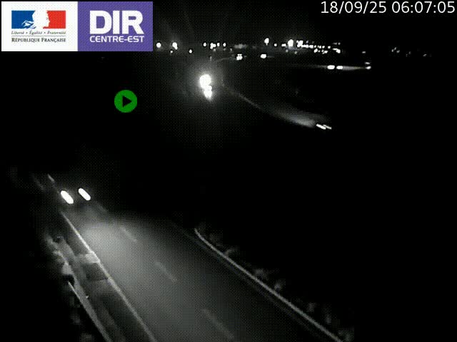 Webcam sur le contournement de Valence, sur la Nationale 7, caméra orientée vers Lyon