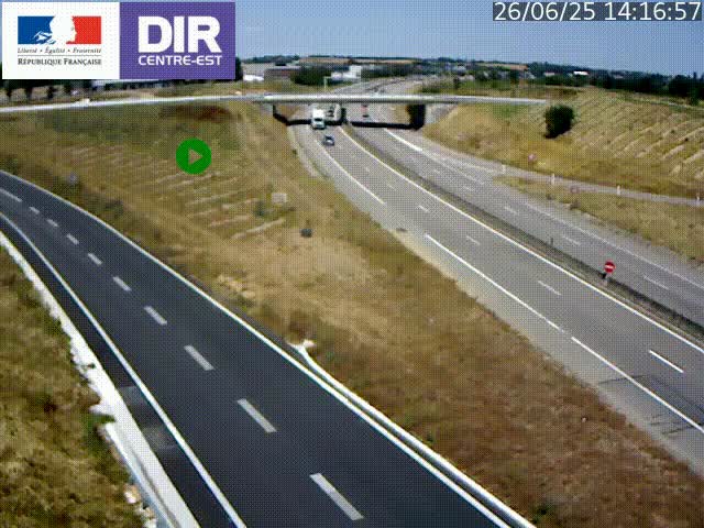 Webcam sur le contournement de Valence, sur la Nationale 7, caméra orientée vers Lyon