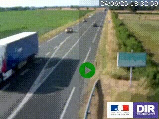 Webcam routière sur la RN7 à hauteur de Toulon-sur-Allier, entre Moulins et Vichy