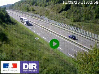 Webcam au niveau du col de Bois Clair à hauteur de Cluny sur la N79. Vue orientée vers Mâcon