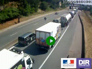 Caméra autoroutière sur l'A47 à hauteur de Givors, a proximité de Lyon. La webcam est orientée vers Lyon