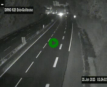 Webcam routière à hauteur de Bois-Guillaume en périphérie de Rouen. Vue orientée vers Rouen