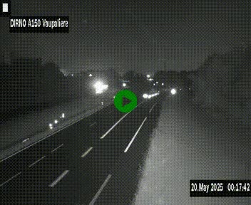 Webcam autoroute A150 à hauteur de La Vaupalière en périphérie de Rouen. Vue orientée vers Rouen