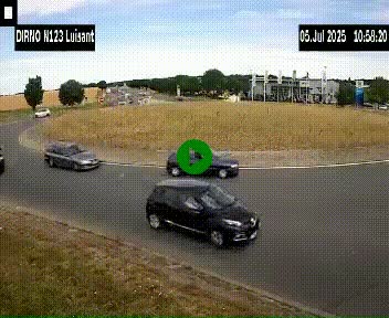 Webcam en périphérie de Chartres sur la N123, à hauteur de Luisant. Vue orientée vers Chartres