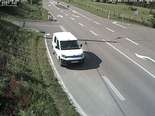Webcam sur la RD164 à Tilleux. Vue orientée vers Neufchâteau