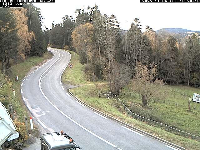 Caméra à proximité du col du Bonhomme sur la D415 à Plainfaing vers l'Alsace