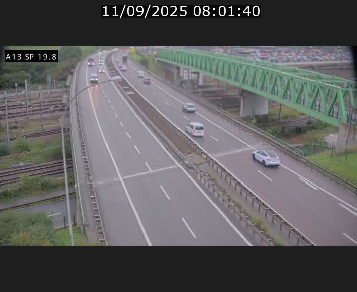 Traffic live webcam Luxembourg Croix de Bettembourg - A13 direction Esch-sur-Alzette - BK 19.8