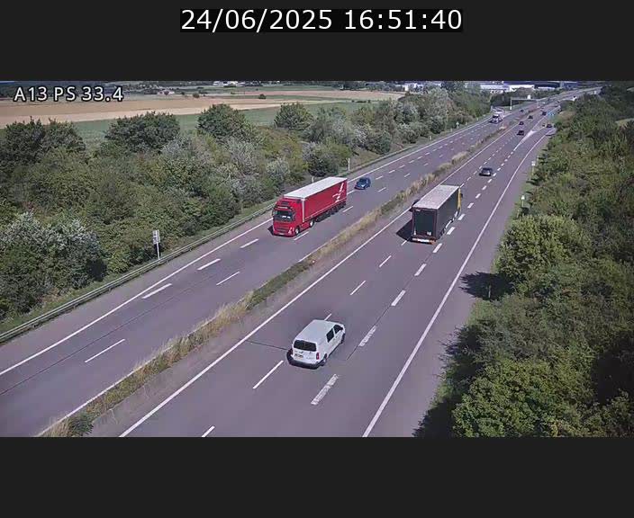 Webcam trafic sur A13 à hauteur de Mondorf-les-Bains en direction d'Altwies