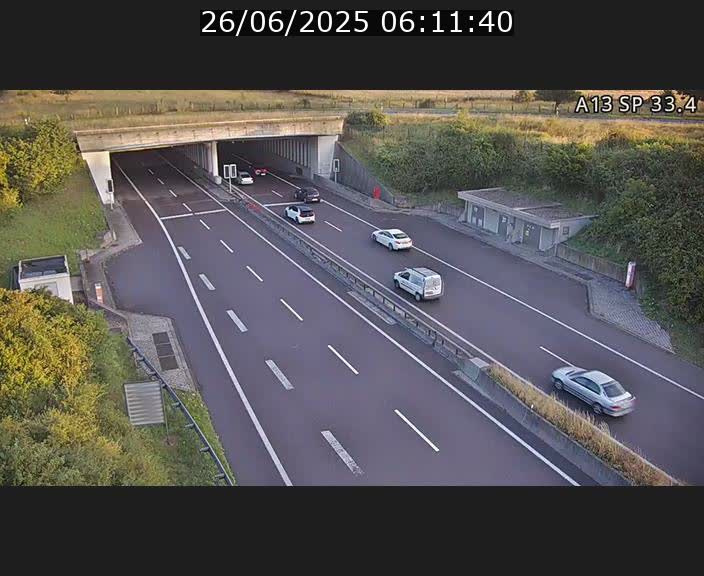 Webcam trafic sur A13 à hauteur d'Altwies en direction de Mondorf-les-bains et en provenance de l'Allemagne