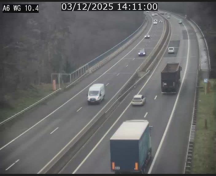 Traffic live webcam Luxembourg Mamer - A6 - BK 10.4 - direction Luxembourg/France/Allemagne