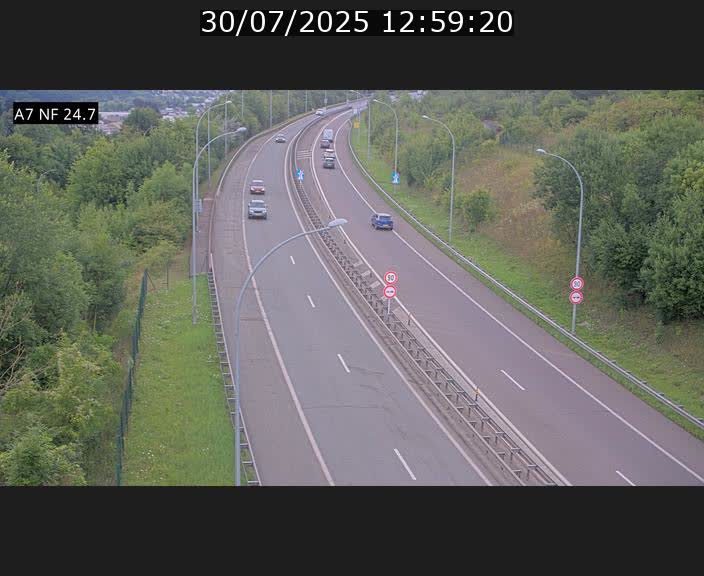 Caméra trafic Luxembourg - A7, Schieren direction Mersch