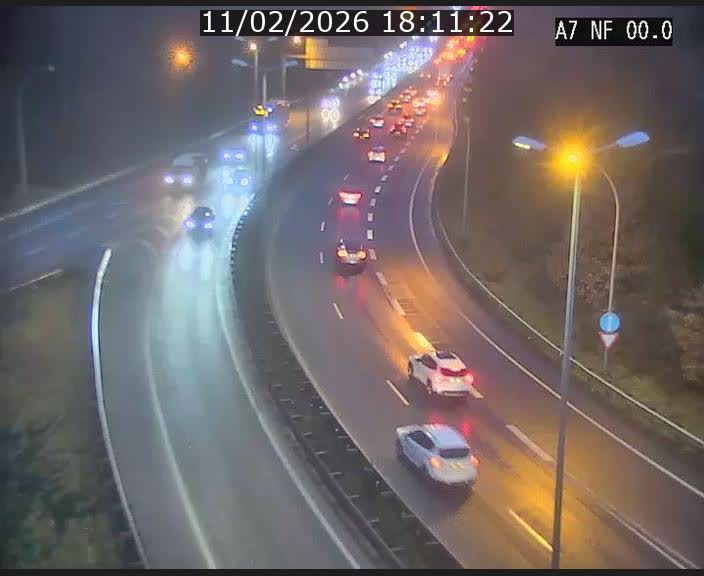 Caméra autoroute Luxembourg A7 - Echangeur A1/A7 Grünewald direction Tunnel Stafelter