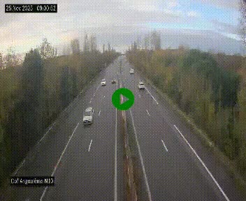 Webcam routière à la fin de la N10, en périphérique ouest d'Angouleme, proche de la jonction avec l'A10