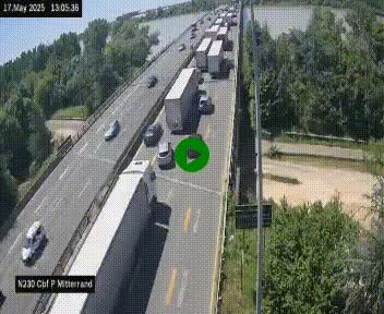 Webcam sur le périphérique de Bordeaux à l'est de la ville. Caméra située sur le Pont Mitterand sur la N230