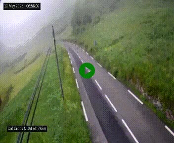 Webcam dans les Pyrénées Atlantique au niveau du col d'Urdos et du fort du Pourtalet sur la N134, en direction du Col et du tunnel du Somport, à 765 mètres d'altitude