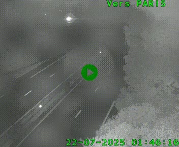 Caméra routière sur l'autoroute A20 au nord de Limoges, à la jonction avec la N520. Vue orientée vers Paris