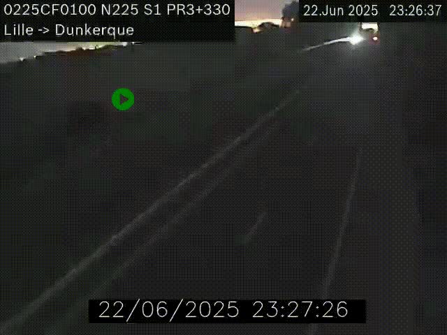 Webcam autoroute A25 (N225) à hauteur de Bergues (Bierne). Vue orientée vers Dunkerque.