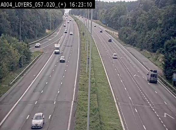 Webcam dans la montée de Loyers sur l'E411, après le viaduc de Beez en venant de Namur et en direction du Luxembourg