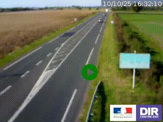 Webcam routière sur la RN7 à hauteur de Toulon-sur-Allier, entre Moulins et Vichy