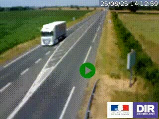 Webcam routière sur la RN7 à hauteur de Toulon-sur-Allier, entre Moulins et Vichy