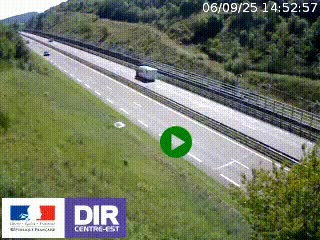 Webcam au niveau du col de Bois Clair à hauteur de Cluny sur la N79. Vue orientée vers Mâcon