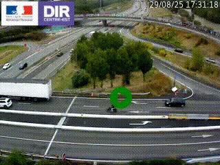 Webcam traffic à Grenoble-sud sur l'autoroute A480. Vue orientée vers l'entrée et la sortie de Grenoble