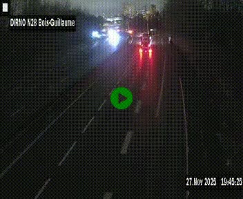 Webcam routière à hauteur de Bois-Guillaume en périphérie de Rouen. Vue orientée vers Rouen