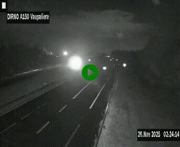 Webcam autoroute A150 à hauteur de La Vaupalière en périphérie de Rouen. Vue orientée vers Rouen