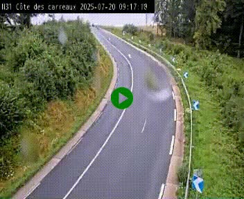 Webcam en haut de la Côte des Carreaux sur la N31 à Avesnes-en-Bray. Vue orientée vers Rouen