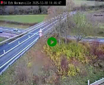 Webcam à hauteur du Leclerc Normanville sur la N154. Vue orientée vers Rouen