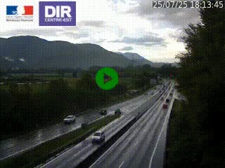 Caméra trafic à Meylan sur la Rocade-Sud de Grenoble en direction d'Aix-en-Provence