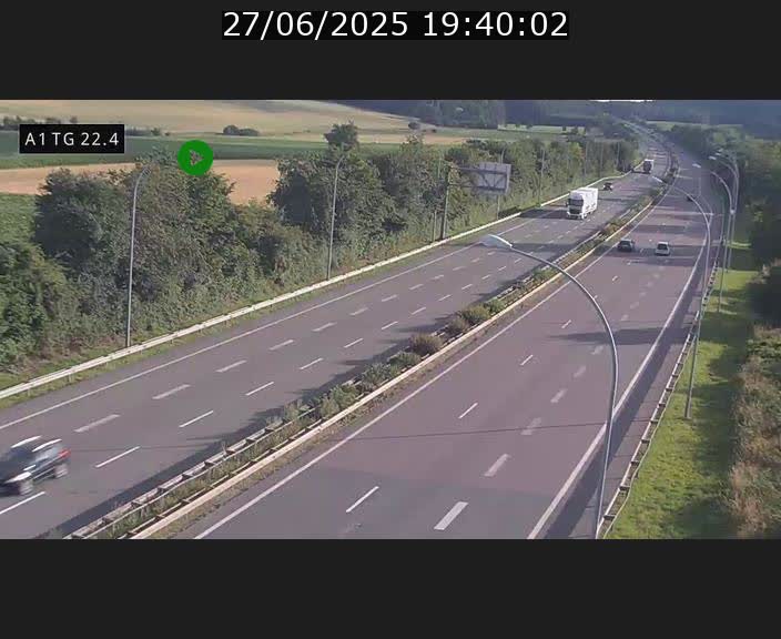 Traffic live webcam Luxembourg Flaxweiler - A1 direction Luxembourg - BK 22.4
