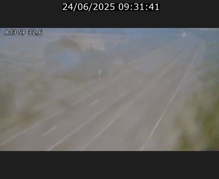 Webcam info trafic A13 à hauteur de Mondorf-les-bains. Vue orientée vers Altwies
