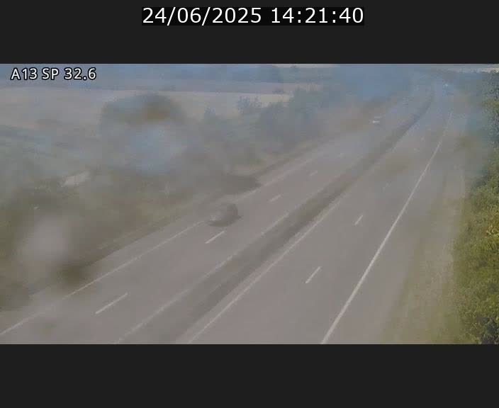 Webcam info trafic A13 à hauteur de Mondorf-les-bains. Vue orientée vers Altwies